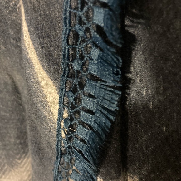 Blue and White Extra Long Scarf - Picture 15 of 15